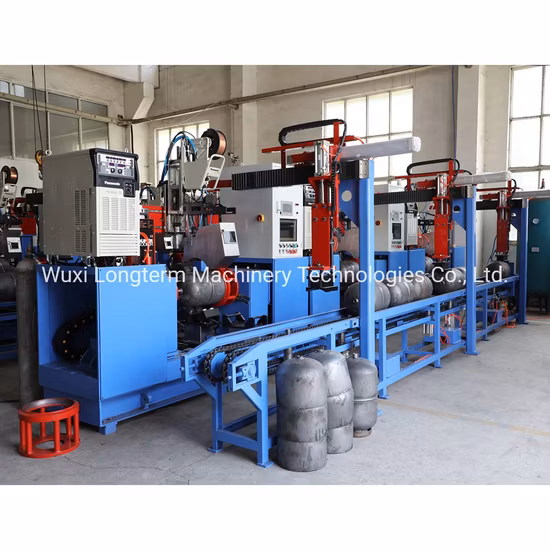Linha de fabricação do corpo dos equipamentos de fabricação do cilindro de gás GLP 12.5kg/15kg máquina de soldadura circunferencial da costura
