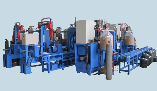 Equipamentos de fabricação de cilindros de gás GLP de 12,5kg/15kg Linha de fabricação de corpo/alça/proteção/máquina de solda de gabinete