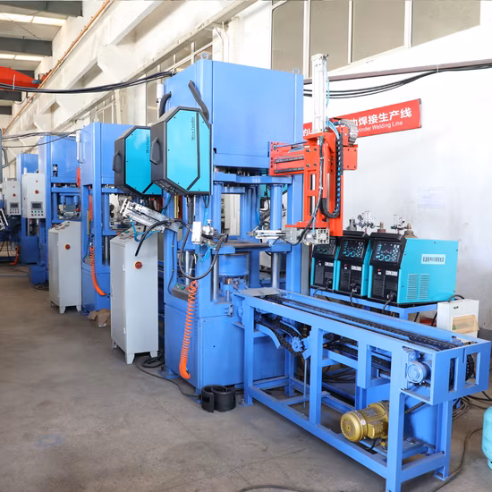 Linha de produção máquina do cilindro de gás do GLP de soldadura da válvula dos equipamentos de fabricação do corpo